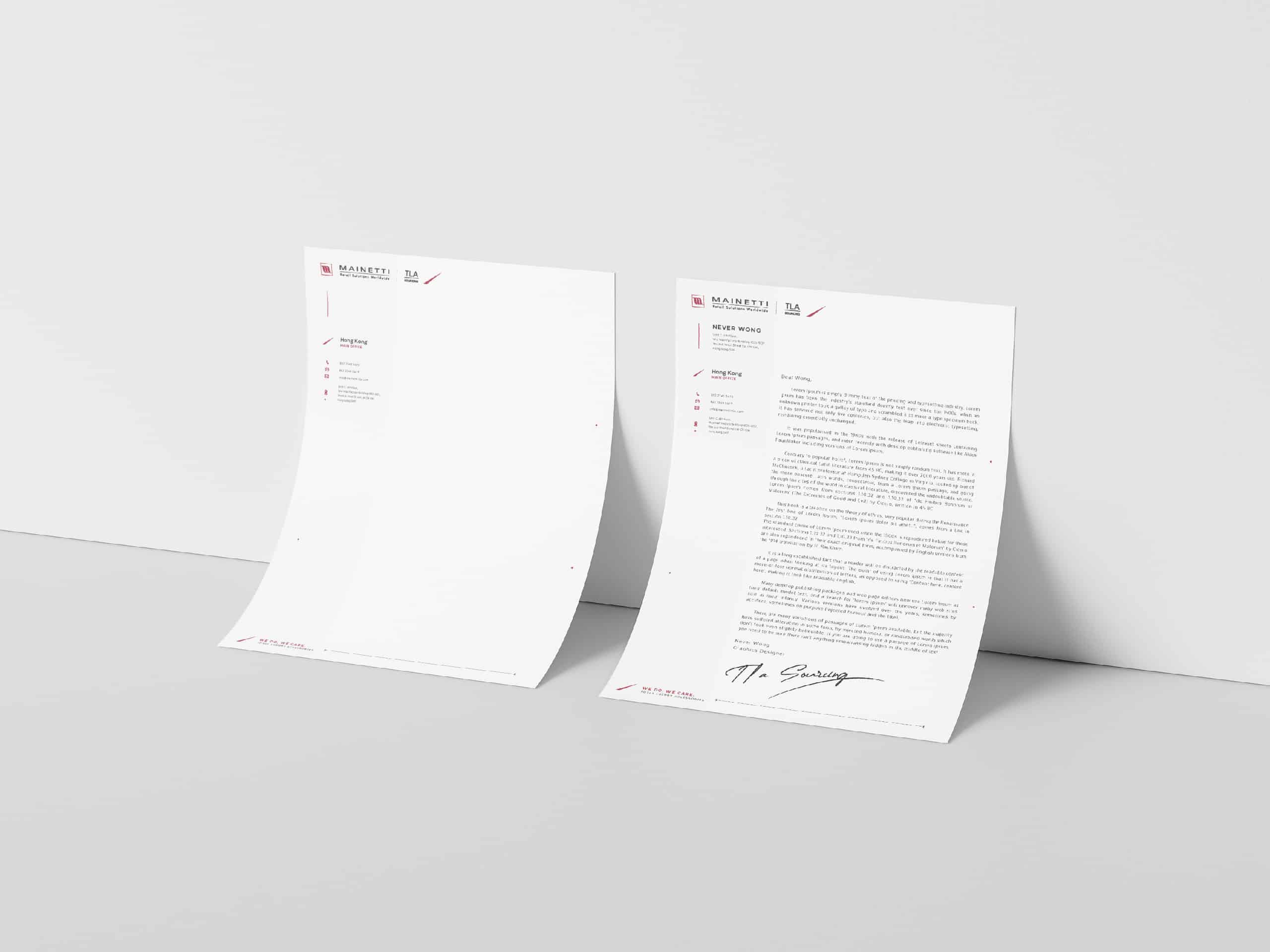 Dual A4 Paper Against Wall Mockup by Anthony Boyd Graphics